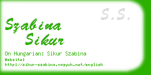 szabina sikur business card